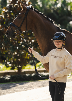 
                  
                    Load image into Gallery viewer, Beige &amp;#39;Matilda&amp;#39; Equestrian Fleece Pullover
                  
                