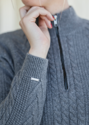 
                  
                    Load image into Gallery viewer, Grey &amp;#39;Claire&amp;#39; Cashmere Knit Sweater
                  
                
