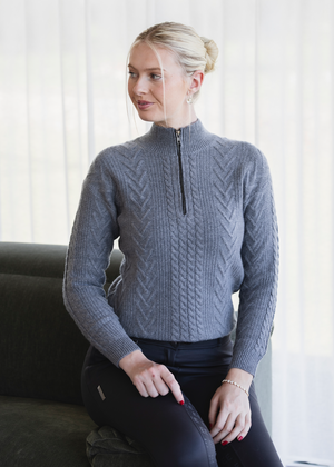 
                  
                    Load image into Gallery viewer, Grey &amp;#39;Claire&amp;#39; Cashmere Knit Sweater
                  
                