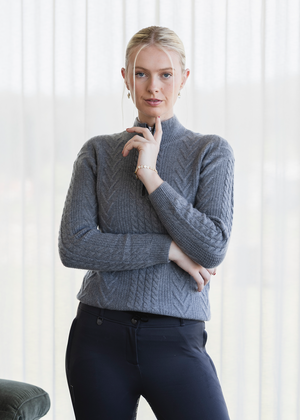 
                  
                    Load image into Gallery viewer, Grey &amp;#39;Claire&amp;#39; Cashmere Knit Sweater
                  
                