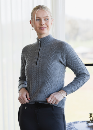 
                  
                    Load image into Gallery viewer, Grey &amp;#39;Claire&amp;#39; Cashmere Knit Sweater
                  
                