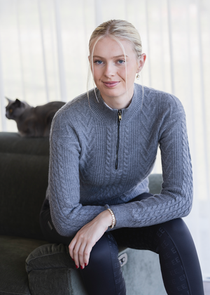 
                  
                    Load image into Gallery viewer, Grey &amp;#39;Claire&amp;#39; Cashmere Knit Sweater
                  
                