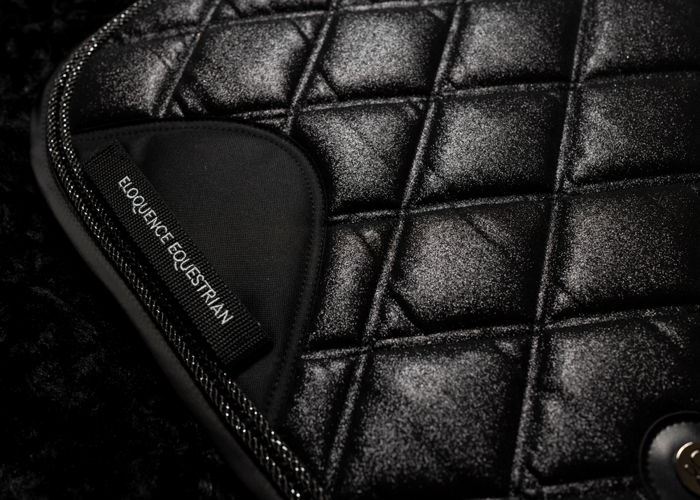 
                  
                    Load image into Gallery viewer, &amp;#39;The King&amp;#39; Black Stardust Jewel Saddle Pad
                  
                