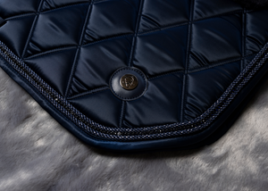 
                  
                    Load image into Gallery viewer, &amp;#39;The Prince&amp;#39; Navy Full Merino Fleece Jewel Saddle Pad
                  
                