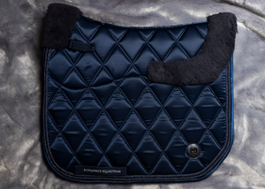 
                  
                    Load image into Gallery viewer, &amp;#39;The Prince&amp;#39; Navy Full Merino Fleece Jewel Saddle Pad
                  
                