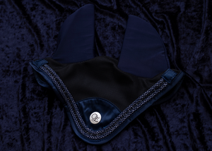 
                  
                    Load image into Gallery viewer, &amp;#39;The Prince&amp;#39; Navy Crystal Soundproof Bonnet
                  
                