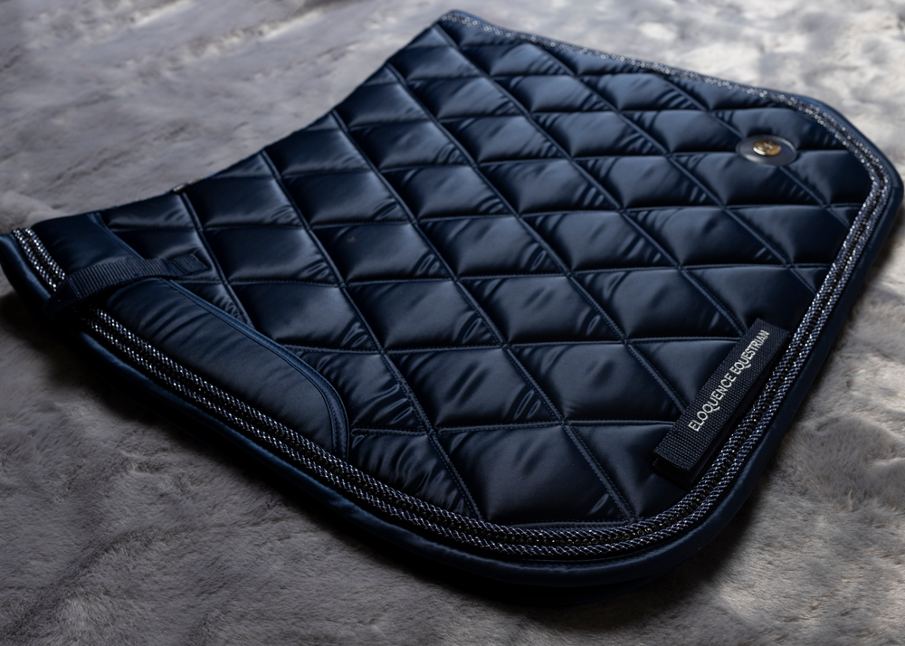 
                  
                    Load image into Gallery viewer, &amp;#39;The Prince&amp;#39; Navy Jewel Saddle Pad
                  
                