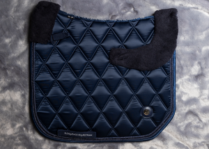 
                  
                    Load image into Gallery viewer, &amp;#39;The Prince&amp;#39; Navy Jewel Merino Top Fleece Saddle Pad
                  
                