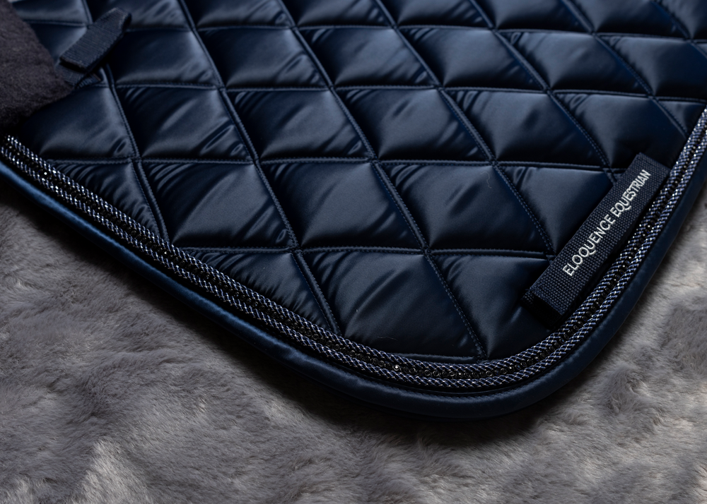 
                  
                    Load image into Gallery viewer, &amp;#39;The Prince&amp;#39; Navy Jewel Merino Top Fleece Saddle Pad
                  
                