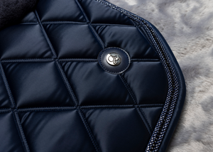 
                  
                    Load image into Gallery viewer, &amp;#39;The Prince&amp;#39; Navy Jewel Merino Top Fleece Saddle Pad
                  
                