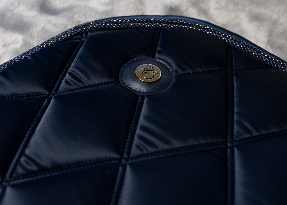 
                  
                    Load image into Gallery viewer, &amp;#39;The Prince&amp;#39; Navy Jewel Merino Top Fleece Saddle Pad
                  
                