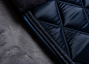 
                  
                    Load image into Gallery viewer, &amp;#39;The Prince&amp;#39; Navy Jewel Merino Top Fleece Saddle Pad
                  
                