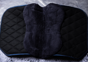 
                  
                    Load image into Gallery viewer, &amp;#39;The Prince&amp;#39; Navy Full Merino Wool Fleece Saddle Pad
                  
                