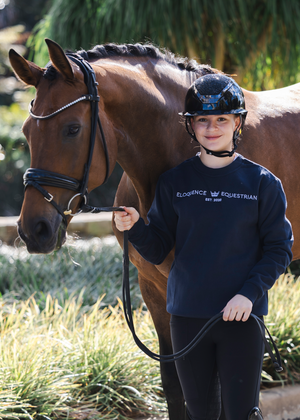 
                  
                    Load image into Gallery viewer, Navy &amp;#39;Matilda&amp;#39; Equestrian Fleece Pullover
                  
                