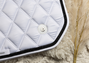 
                  
                    Load image into Gallery viewer, &amp;#39;The Duchess&amp;#39; White Jewel Competition Saddle Pad
                  
                