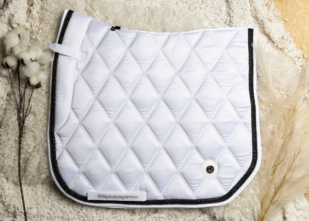 'The Duchess' White Jewel Competition Saddle Pad