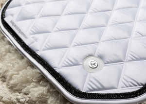 
                  
                    Load image into Gallery viewer, &amp;#39;The Duchess&amp;#39; White Jewel Competition Saddle Pad
                  
                