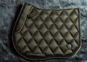 
                  
                    Load image into Gallery viewer, &amp;#39;The Majesty&amp;#39; Olive Green Jewel Jump Saddle Pad
                  
                