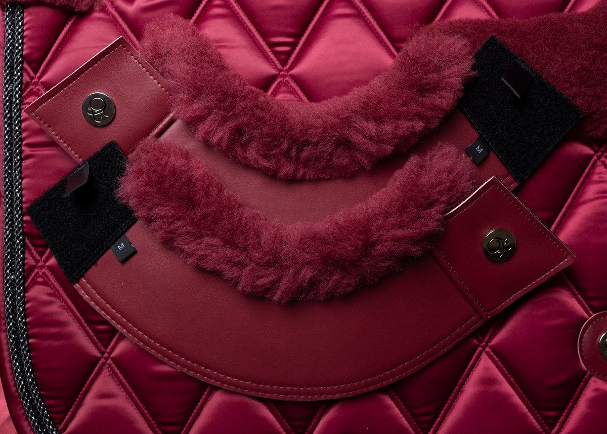 Ruby Red Merino Fleece/Leather Bell Boots – Eloquence Equestrian