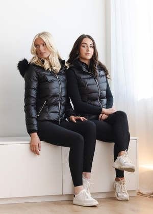 
                  
                    Load image into Gallery viewer, &amp;#39;Tiffany&amp;#39; Black Down Puffer Jacket
                  
                