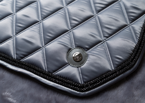 
                  
                    Load image into Gallery viewer, &amp;#39;The Duke&amp;#39; Grey Full Merino Fleece Jewel Saddle Pad
                  
                