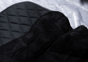 
                  
                    Load image into Gallery viewer, &amp;#39;The King&amp;#39; Black Full Merino Wool Fleece Saddle Pad
                  
                