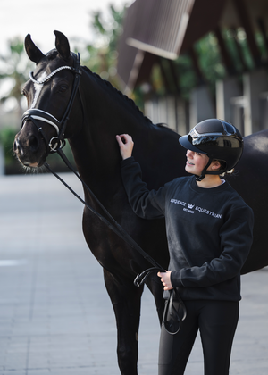 
                  
                    Load image into Gallery viewer, Black &amp;#39;Matilda&amp;#39; Equestrian Fleece Pullover
                  
                
