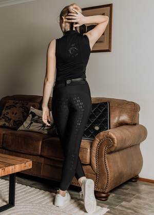 
                  
                    Load image into Gallery viewer, Black &amp;#39;Lilly&amp;#39; Sleeveless Riding Top
                  
                