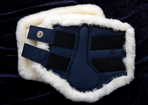 
                  
                    Load image into Gallery viewer, Navy Merino Fleece Tendon Boots
                  
                