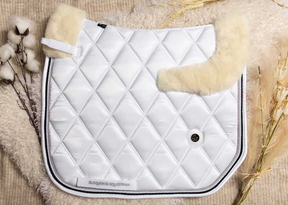 'The Princess' Merino Top Fleece White Competition Saddle Pad