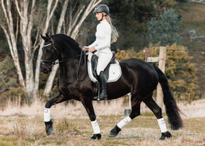 
                  
                    Load image into Gallery viewer, &amp;#39;The Princess&amp;#39; Merino Top Fleece White Competition Saddle Pad
                  
                