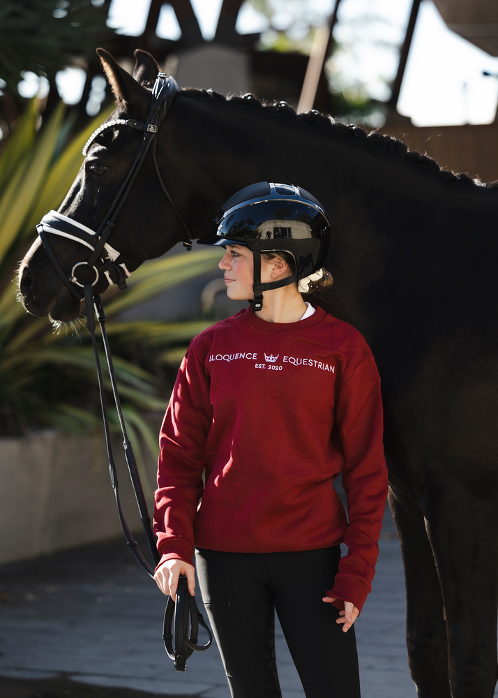 
                  
                    Load image into Gallery viewer, Ruby Red &amp;#39;Matilda&amp;#39; Equestrian Fleece Pullover
                  
                