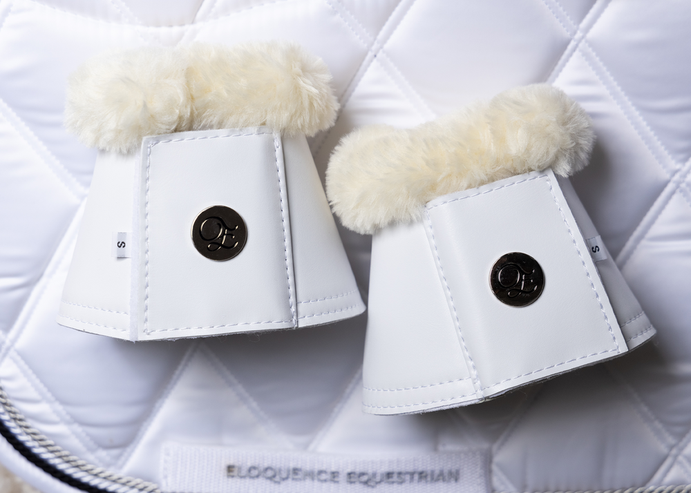 White Leather/Fleece Bell Boots