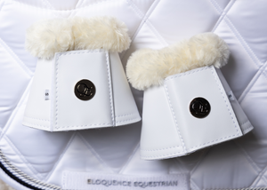 
                  
                    Load image into Gallery viewer, White Leather/Fleece Bell Boots
                  
                