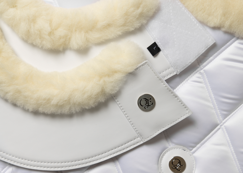 White Merino Fleece/Leather Bell Boots