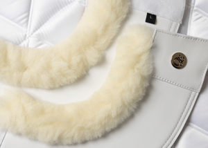 
                  
                    Load image into Gallery viewer, White Merino Fleece/Leather Bell Boots
                  
                