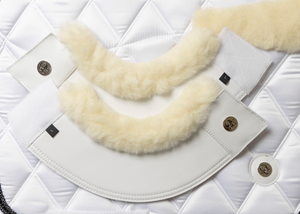 
                  
                    Load image into Gallery viewer, White Merino Fleece/Leather Bell Boots
                  
                